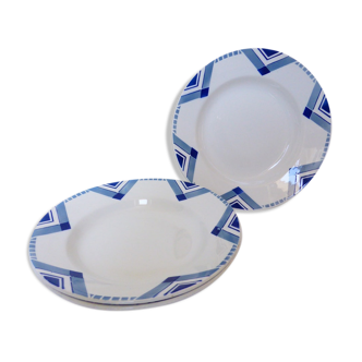 Set of 3 hollow plates Moulin des Loups and Hamage model PAX porcelain