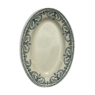 St Amand oval dish decoration dark blue garland