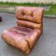 Modular brown leather canapé from Cognac, Italy, 1970.