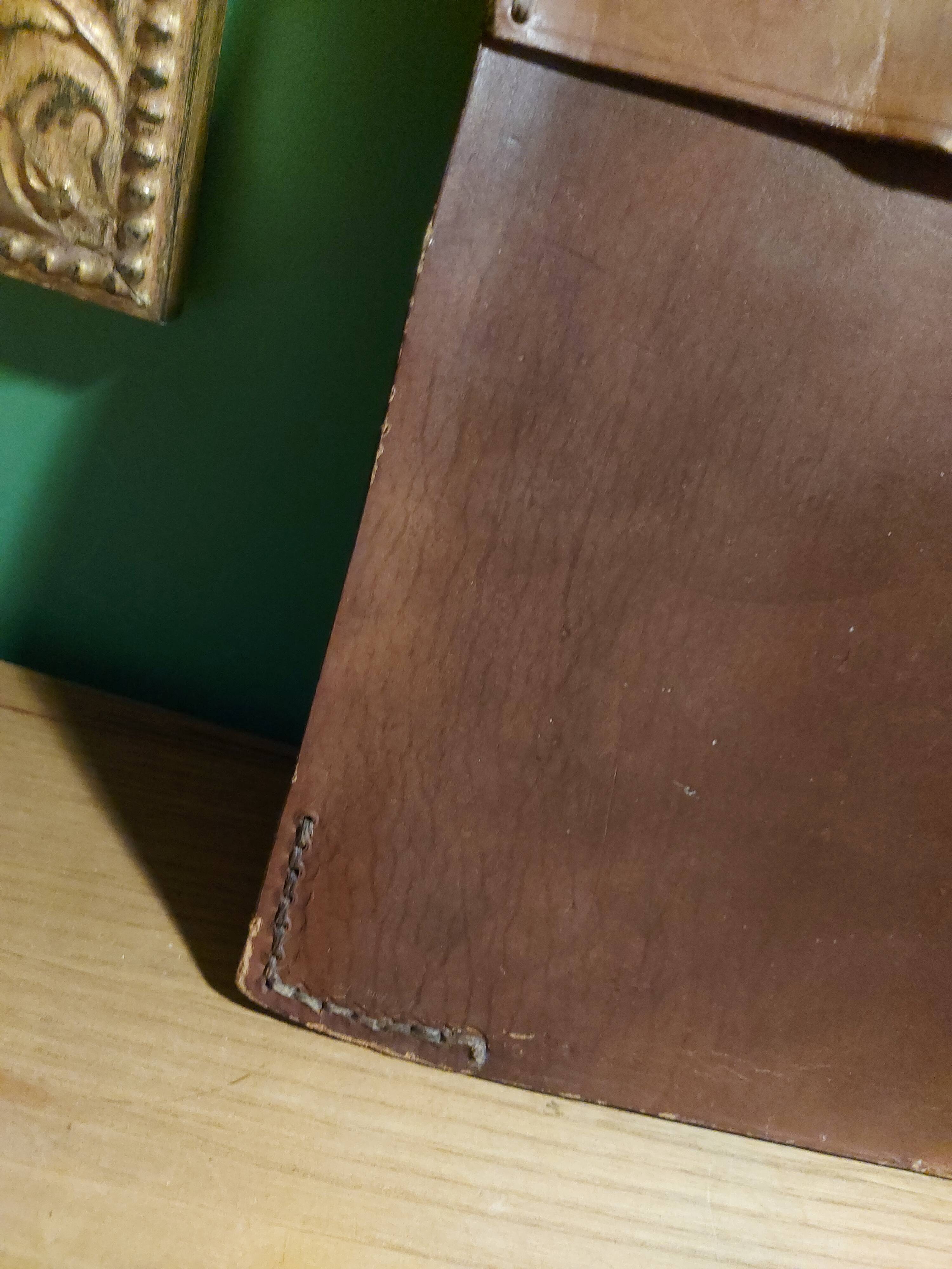 Vintage leather mirror