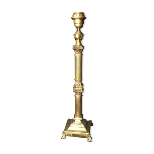 Pied de lampe en bronze fût cannelé