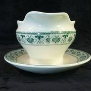 Sauciere en faience Boch freres la louviere décor palmette