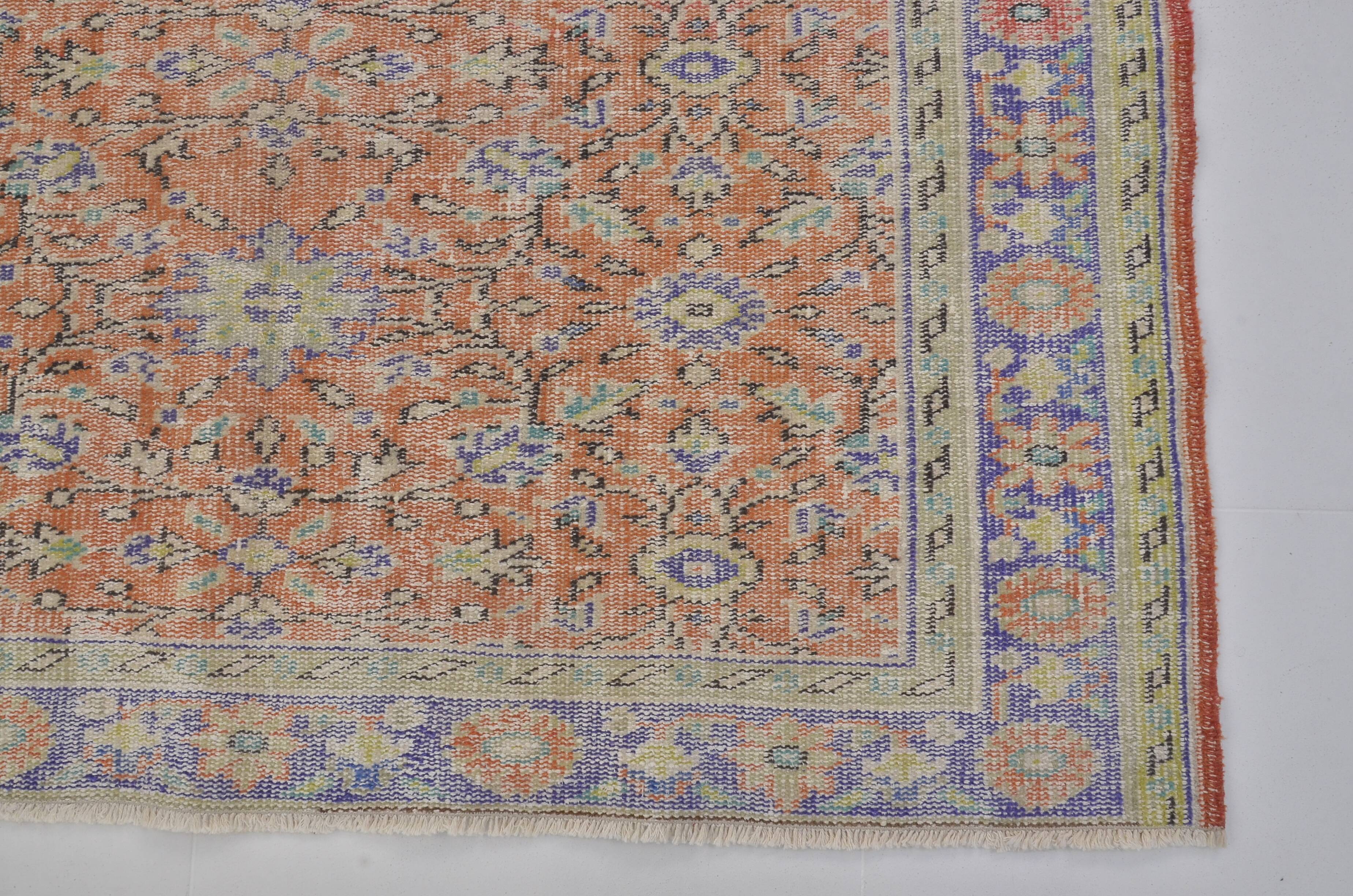 Apricou Colour Oushak  Floor Vintage Rug sku 2217