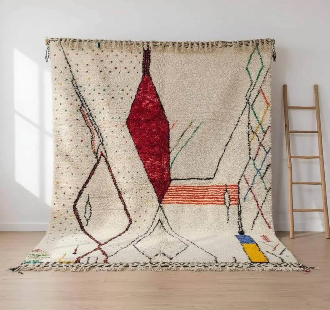 Handmade Moroccan rug, pure wool, 2.5x1.5 m.