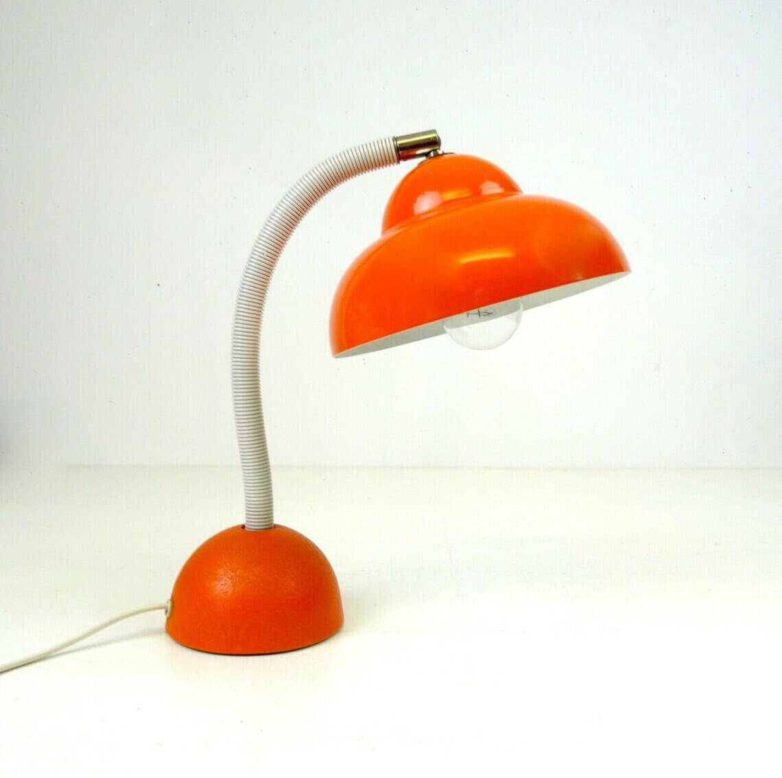 Mid Century 70s space age orange Desk Lamp by Temde