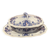 Tureen and its porcelain dish Rouen Salins France