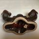 Art Deco brown double candle holder