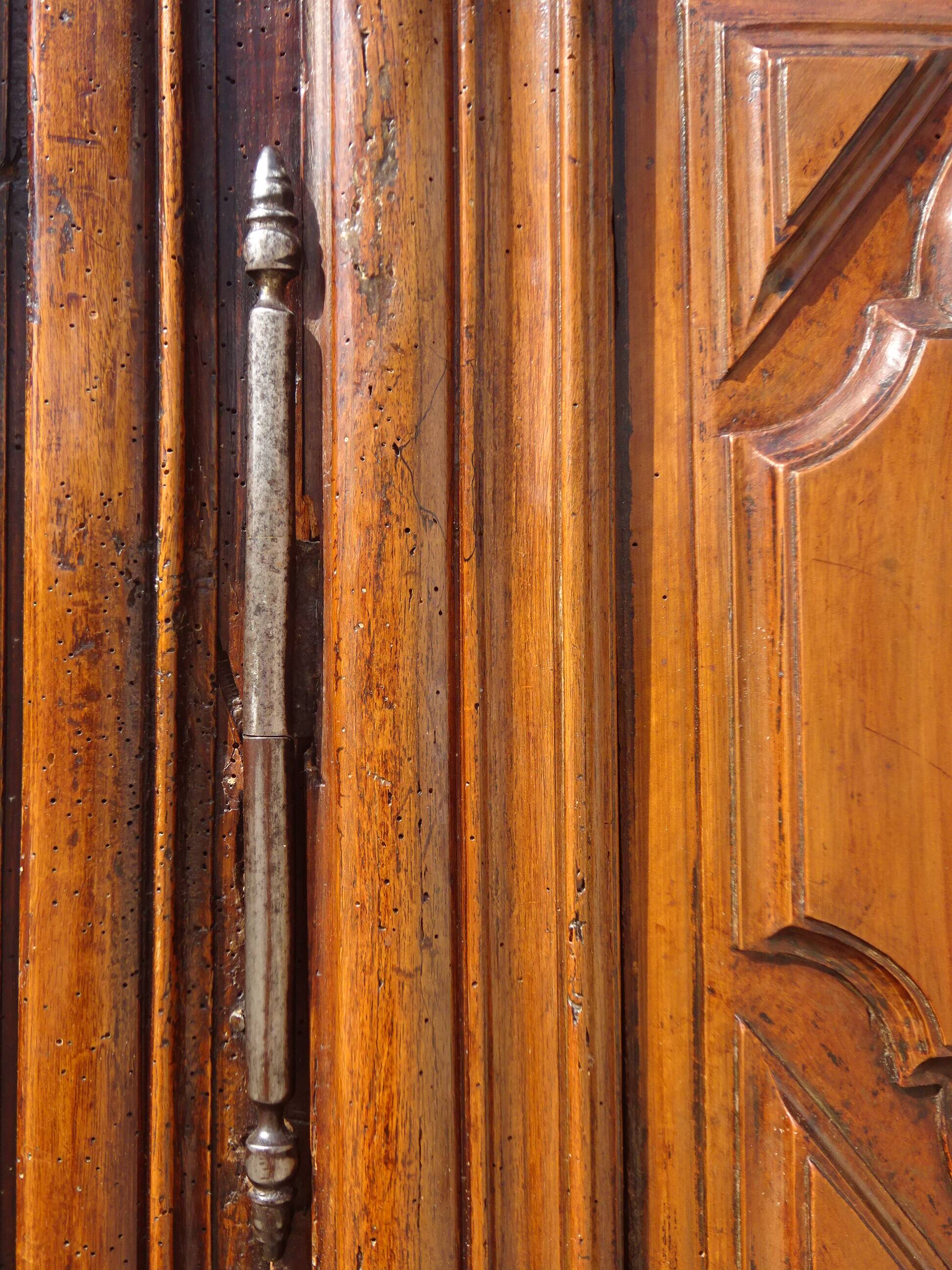 Antique Louis XIII wardrobe in solid walnut