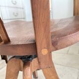 American oak swivel armchair