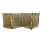 Antique brass fireplace screen from the 19th century by Bouhon Frères.