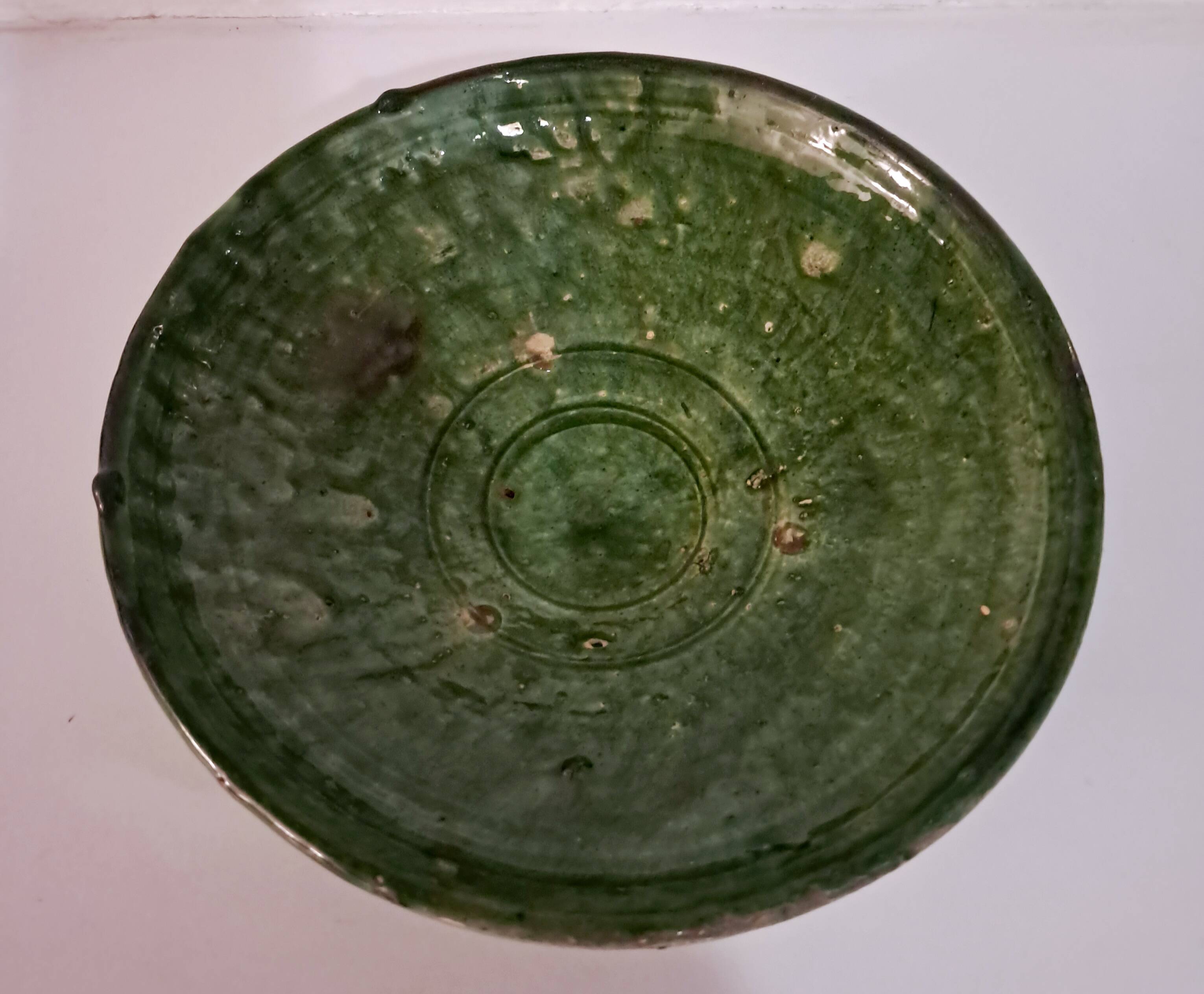 Green ceramic dish from Tamegrout