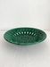 Vintage openwork green ceramic fruit bowl