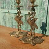 Antique bronze candlesticks