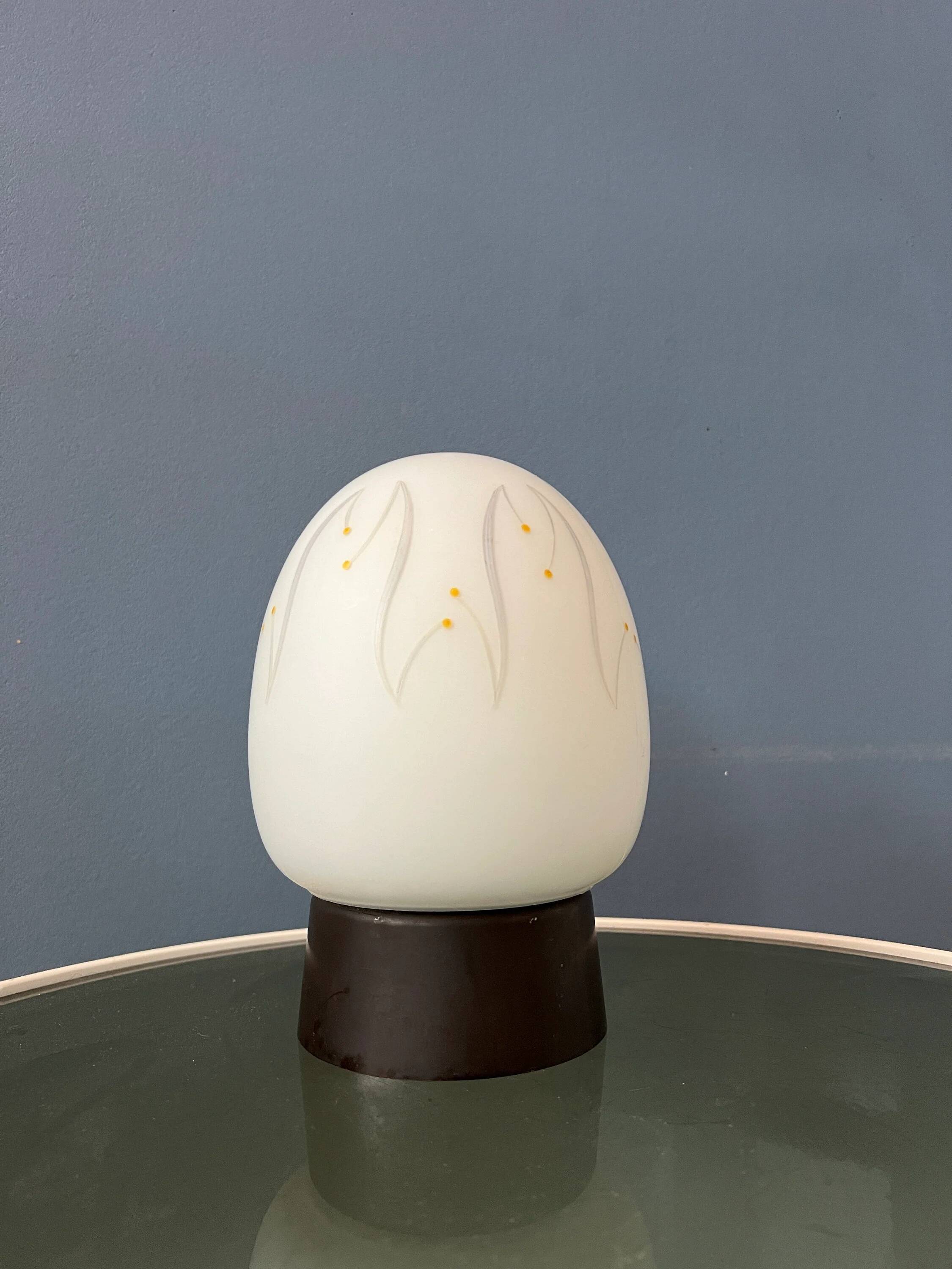 Plafonnier vintage en forme d’œuf Thabur avec motif décoratif
