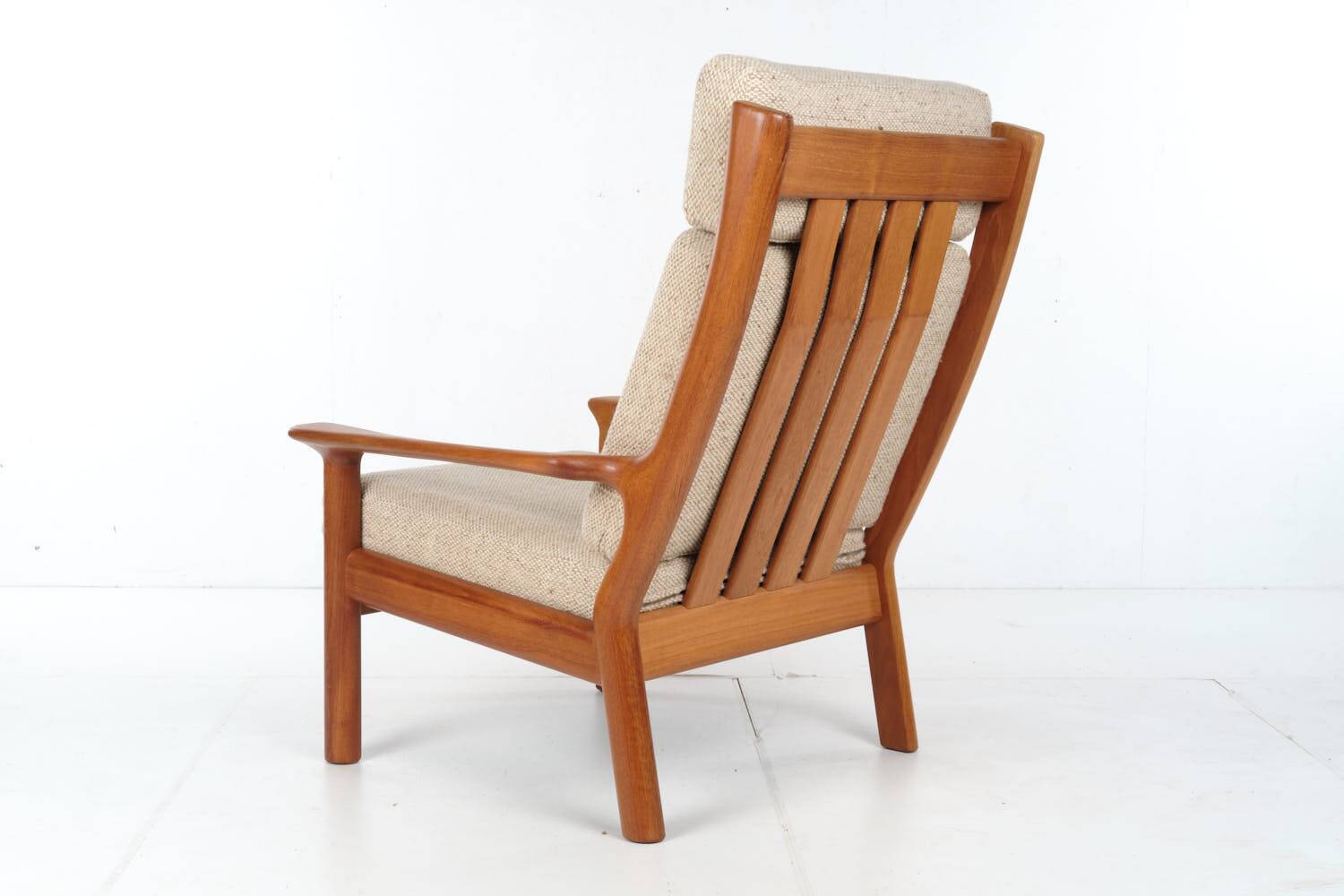 Glostrup teak armchair Denmark, wool, vintage