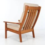 Glostrup teak armchair Denmark, wool, vintage