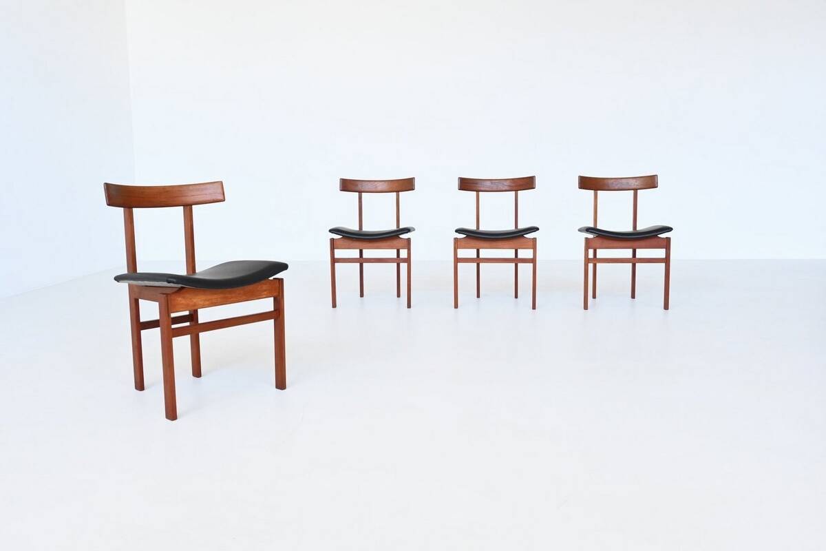 Inger Klingenberg dining chairs teak France & Son Denmark 1960