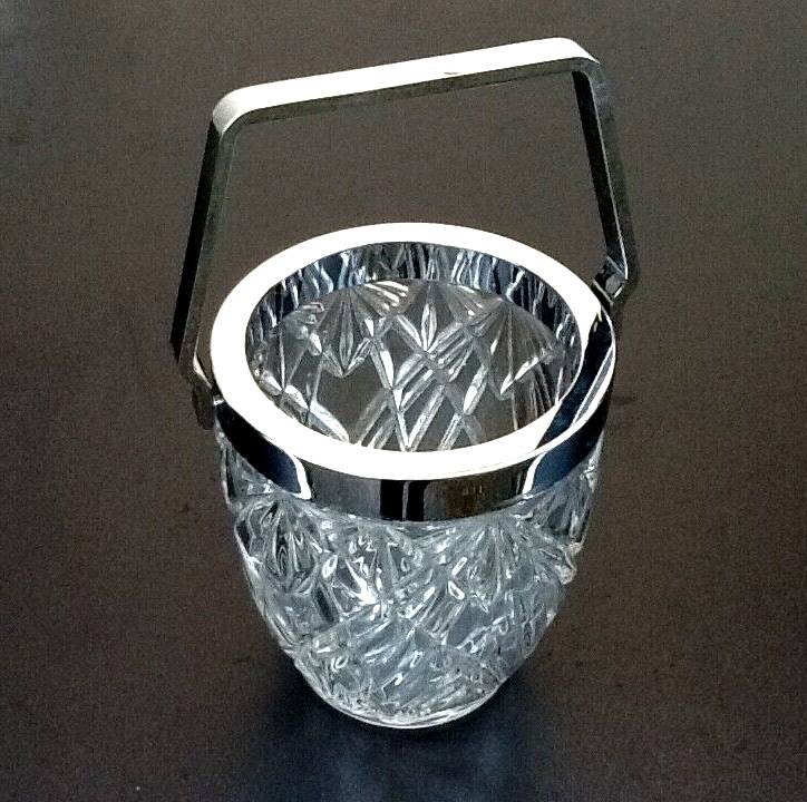 1970s Ice bucket Molded and chiseled glass