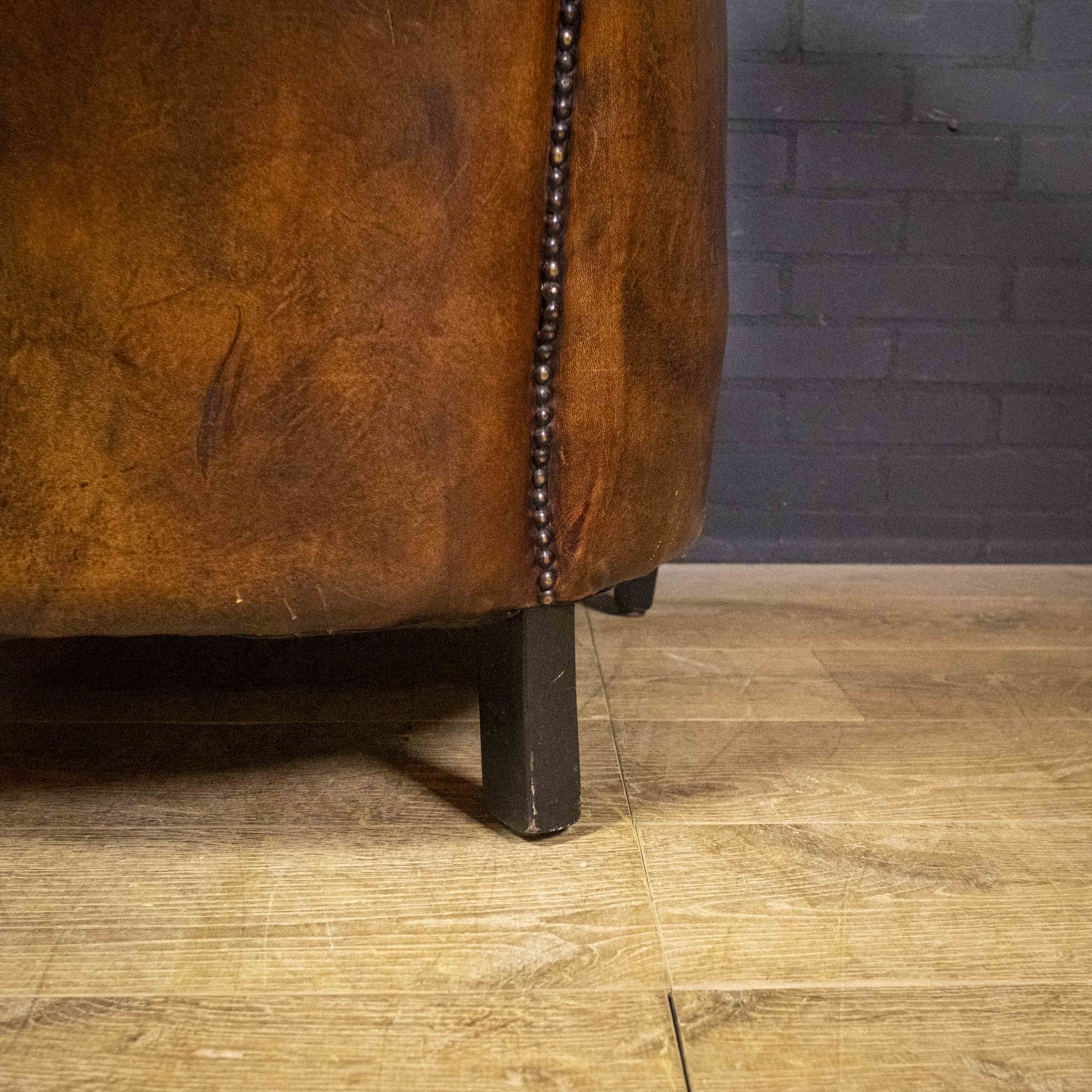 Vintage armchair cuir de mouton