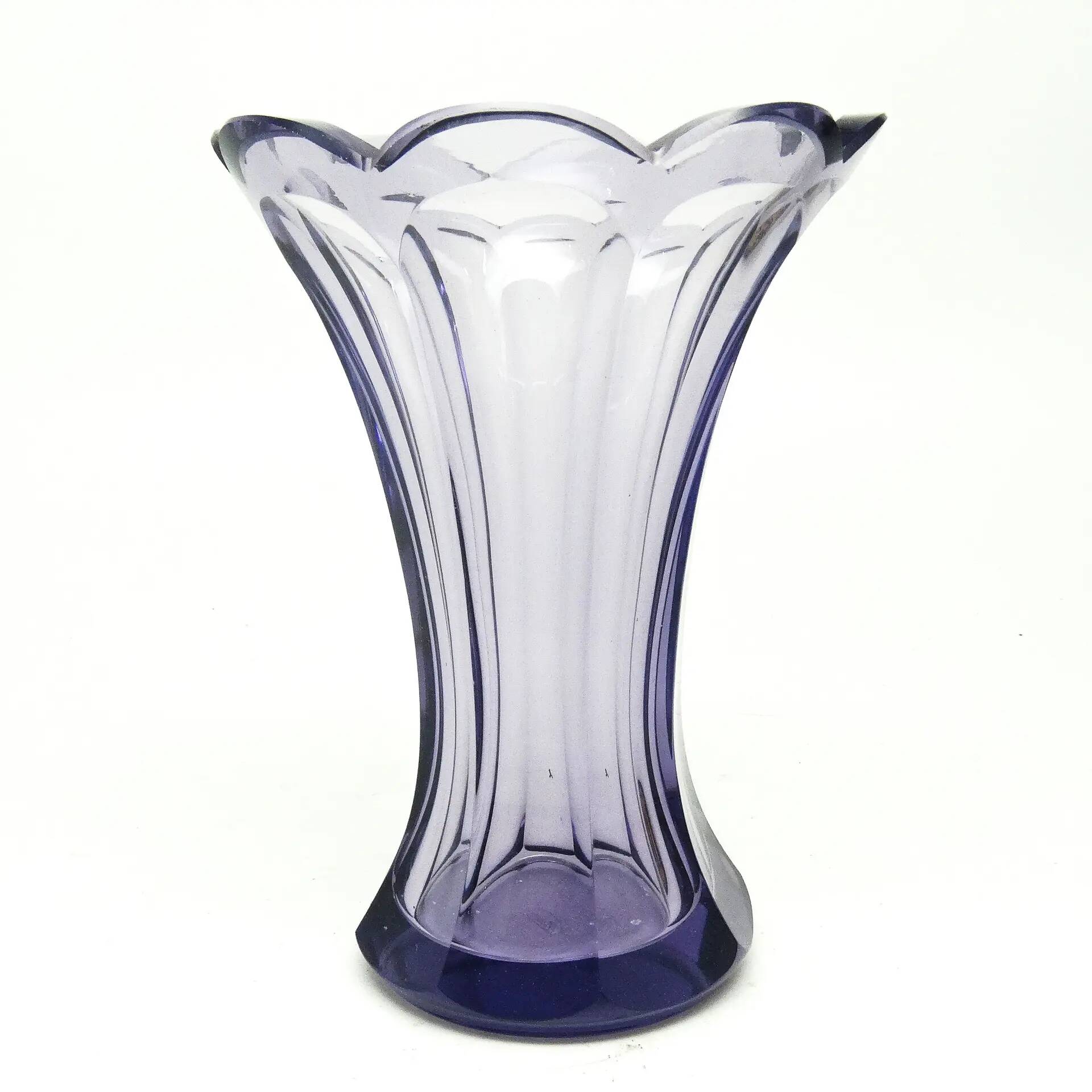 Art Deco vase, crystal, Bohemia, Czechoslovakia, 1930s