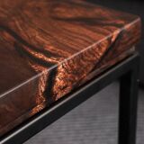 Handcrafted coffee table in solid walnut & epoxy resin – unique piece