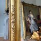 Restoration period mirror in gilded wood from the Napoleonic III era, 165 cm x 130 cm.