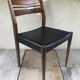 Series of 4 old scandinavian chairs wood teck - skai skaï black vintage