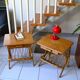 Pair of bamboo rattan bedside tables from the 70s.