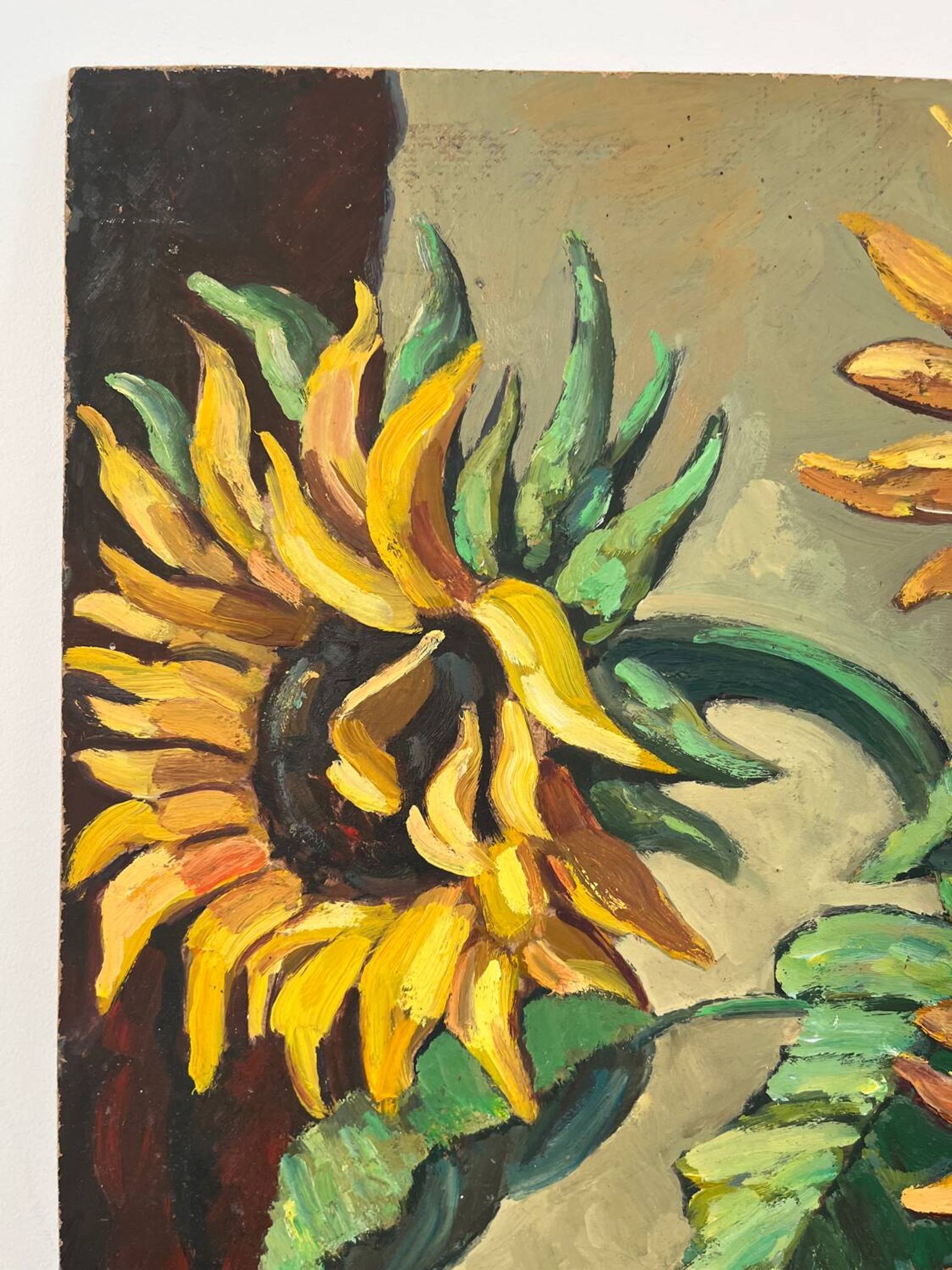 The sunflowers, knife technique on panel.
