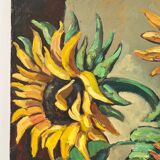 The sunflowers, knife technique on panel.