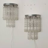 Set of Murano glass light fixtures by Venini 1970s