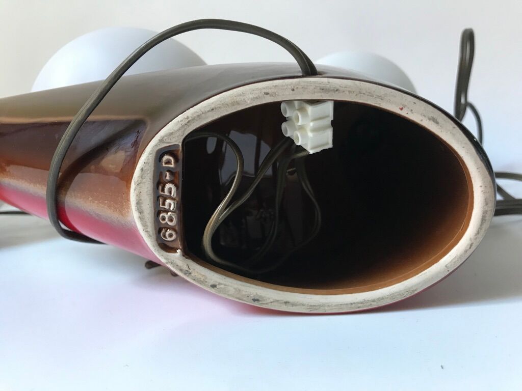 2 lamps 1950 ceramic opaline