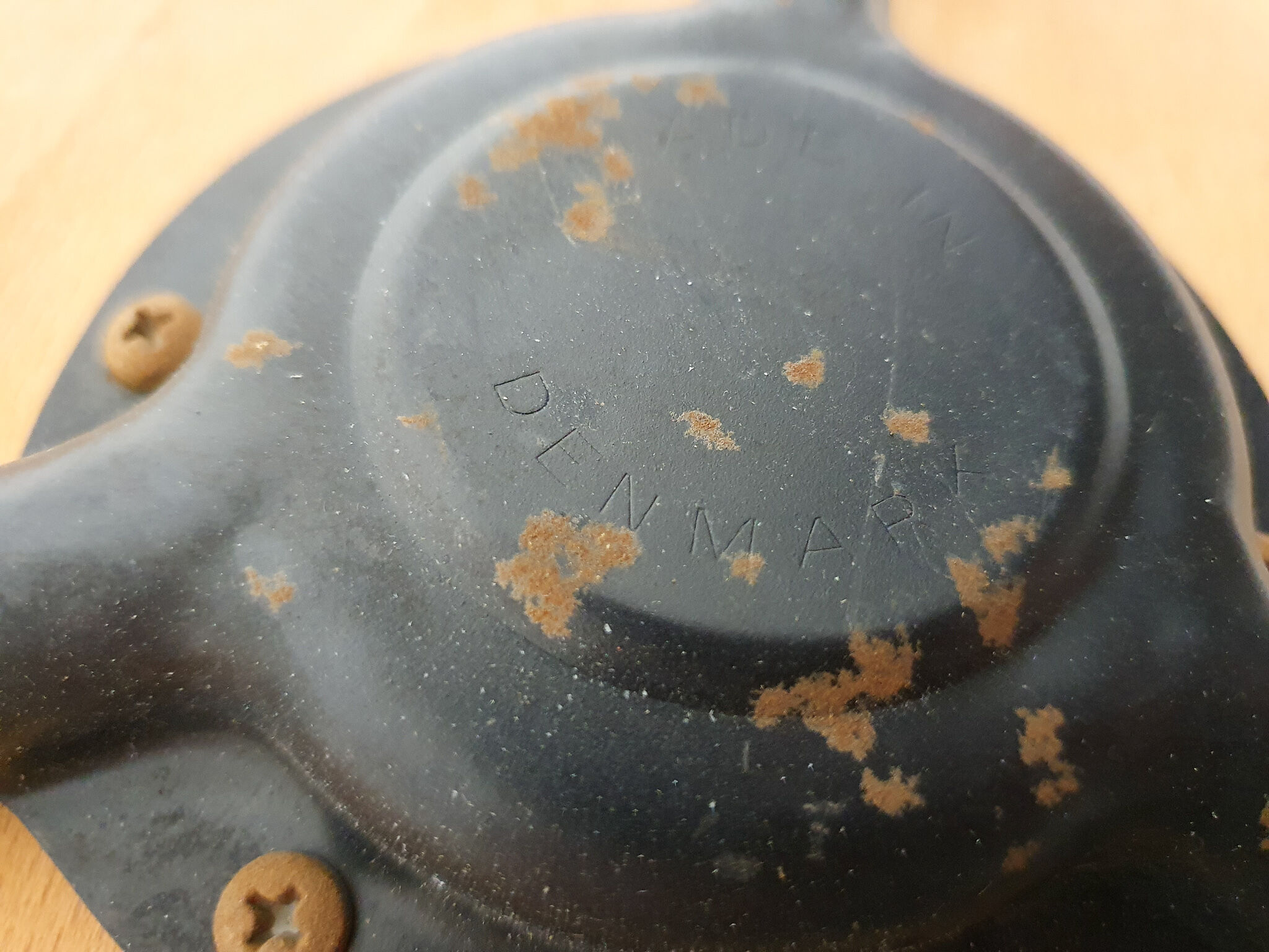 Teak and metal tripod stool, Denmark 1960's