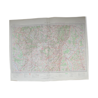 Vintage map of Autun, army Edition
