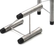 Pair of brushed steel tripod candlesticks, 1970s