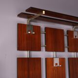 1950s teak wood coat rack with chrome hangers, Netherlands
