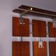 1950s teak wood coat rack with chrome hangers, Netherlands