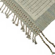 Tapis tribal unique noué à la main en laine beige 222 cm x 307 cm