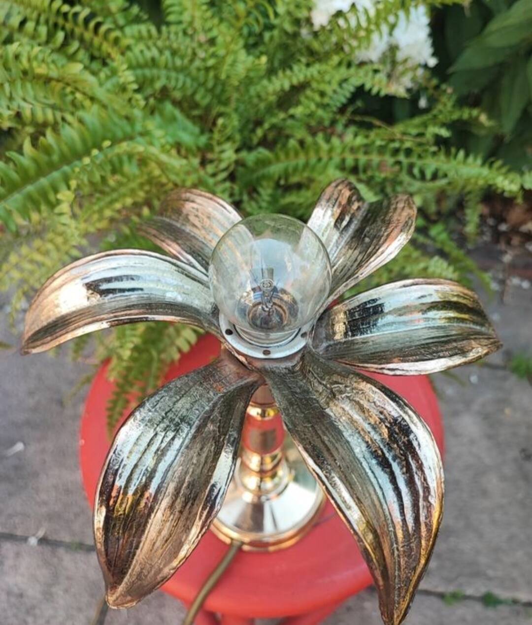 Vintage palm tree lamp by Willy Daro.