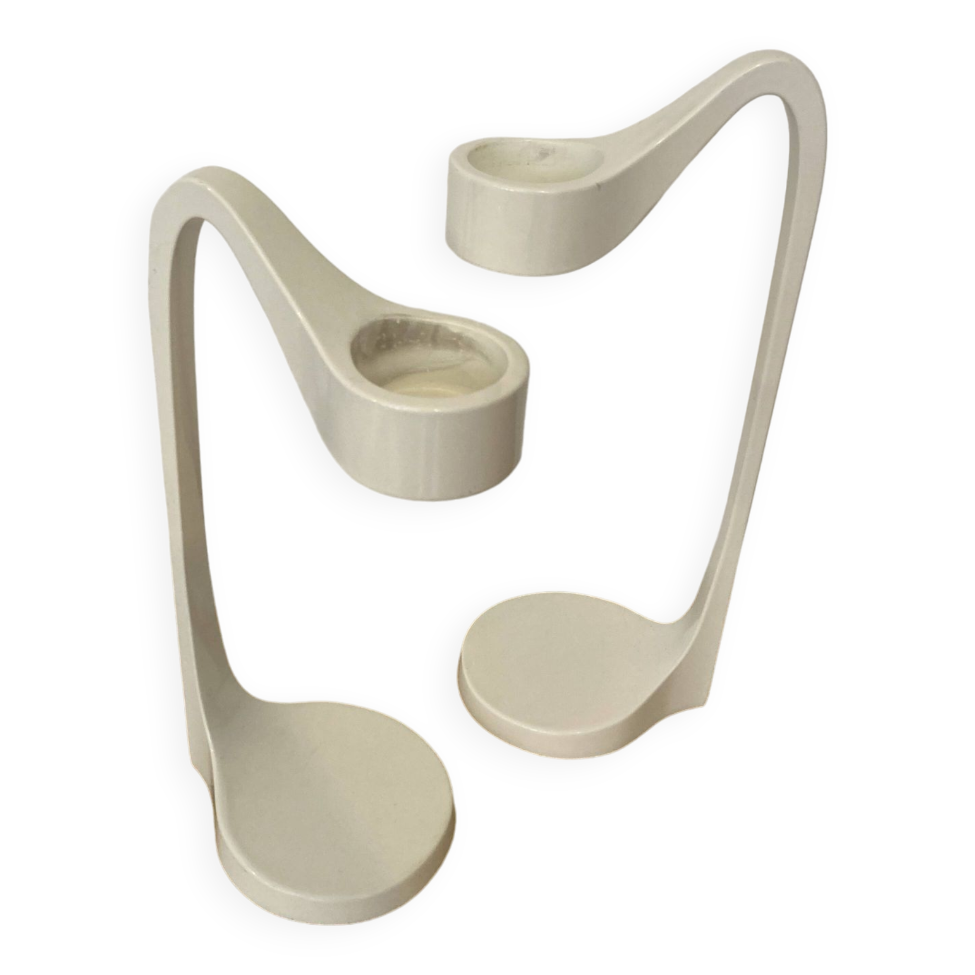 Pair of vintage Ikea Monika Mulder designer candlesticks