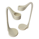 Pair of vintage Ikea Monika Mulder designer candlesticks