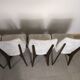 suite of 6 wooden chair and marbled grey white skai