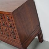 Armoire d'apothicaire/classeur antique en chêne hollandais, années 1920