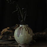 Ball vase in wild clay and soil