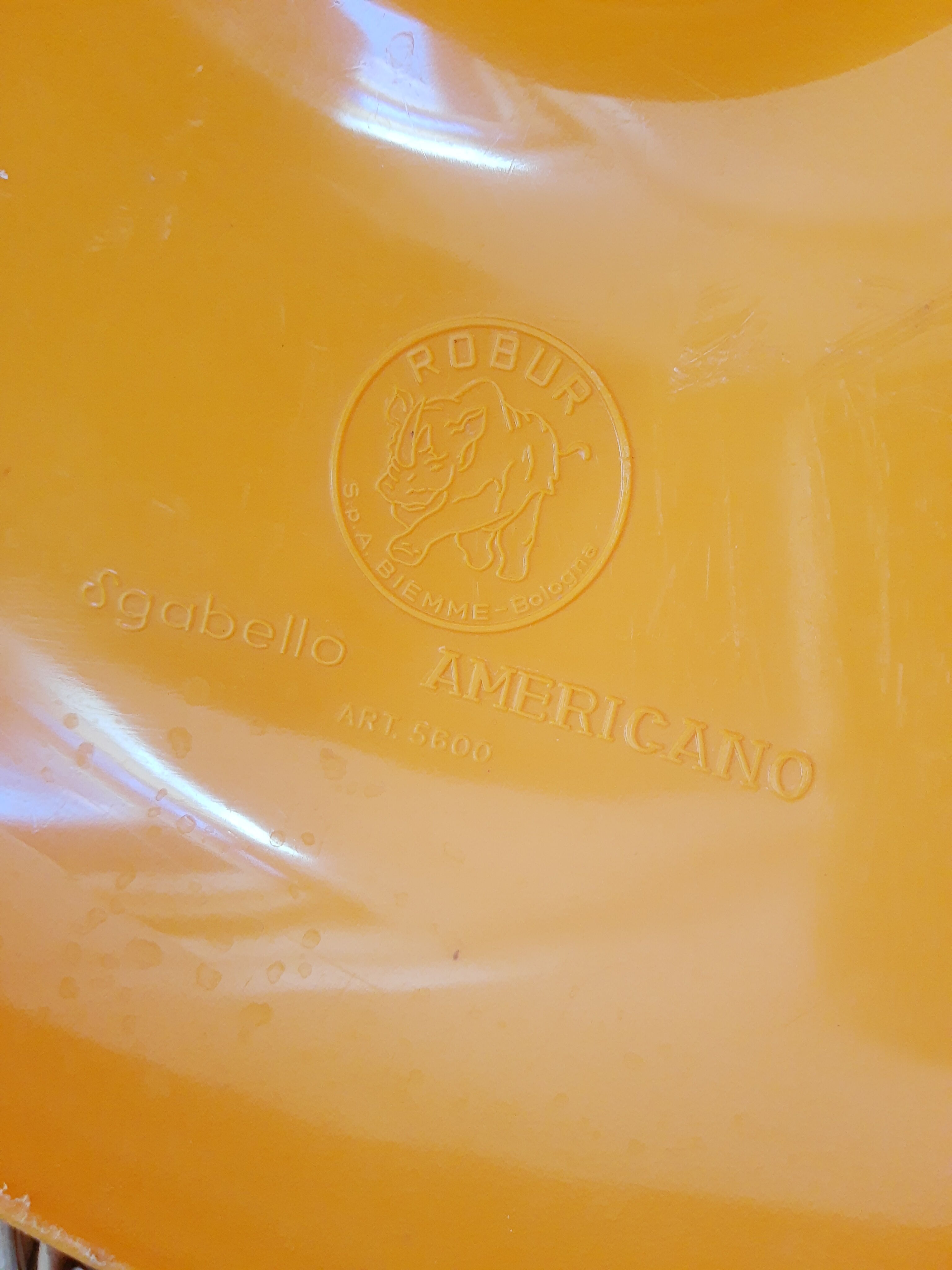 Diabolo stool Robur Sgabello, Vintage orange Americano