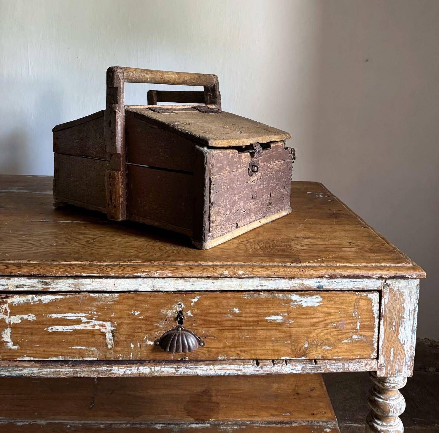 Antique wooden draper's counter