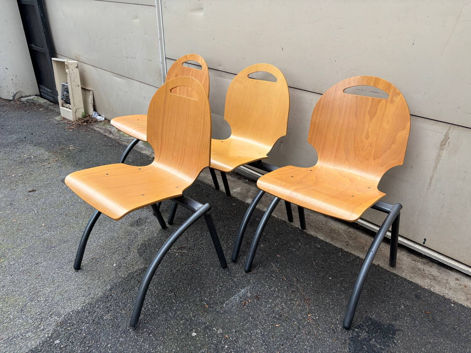 Set of 4 industrial style chairs
