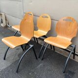 Set of 4 industrial style chairs