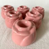 6 rosebud candle holders, 1980s