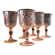 Set of 6 Rosaline twisted pink glass stemmed glasses – Arcoroc France